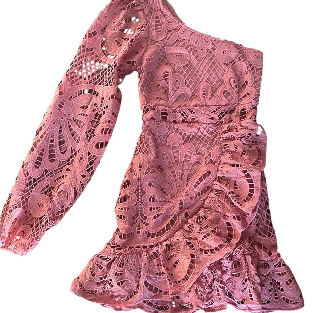 Showpo. Kiss Me Quick One Shoulder Dress Size 2 Dusty Rose - Picture 3 of 7